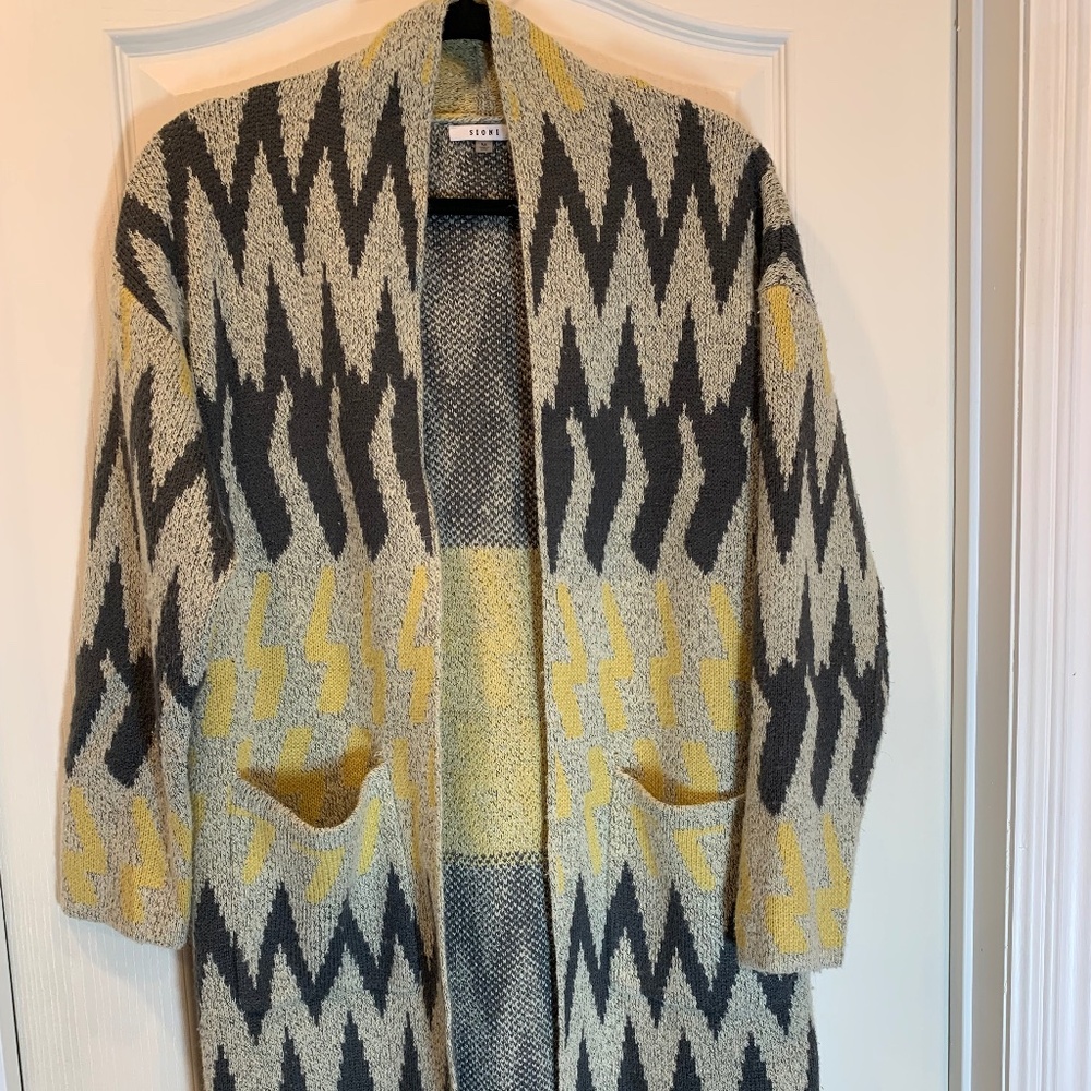 Sioni –‎ Long Open-Front Knit Cardigan